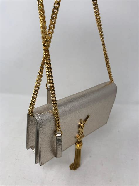 white ysl bag with silver chain|ysl black handbag gold chain.